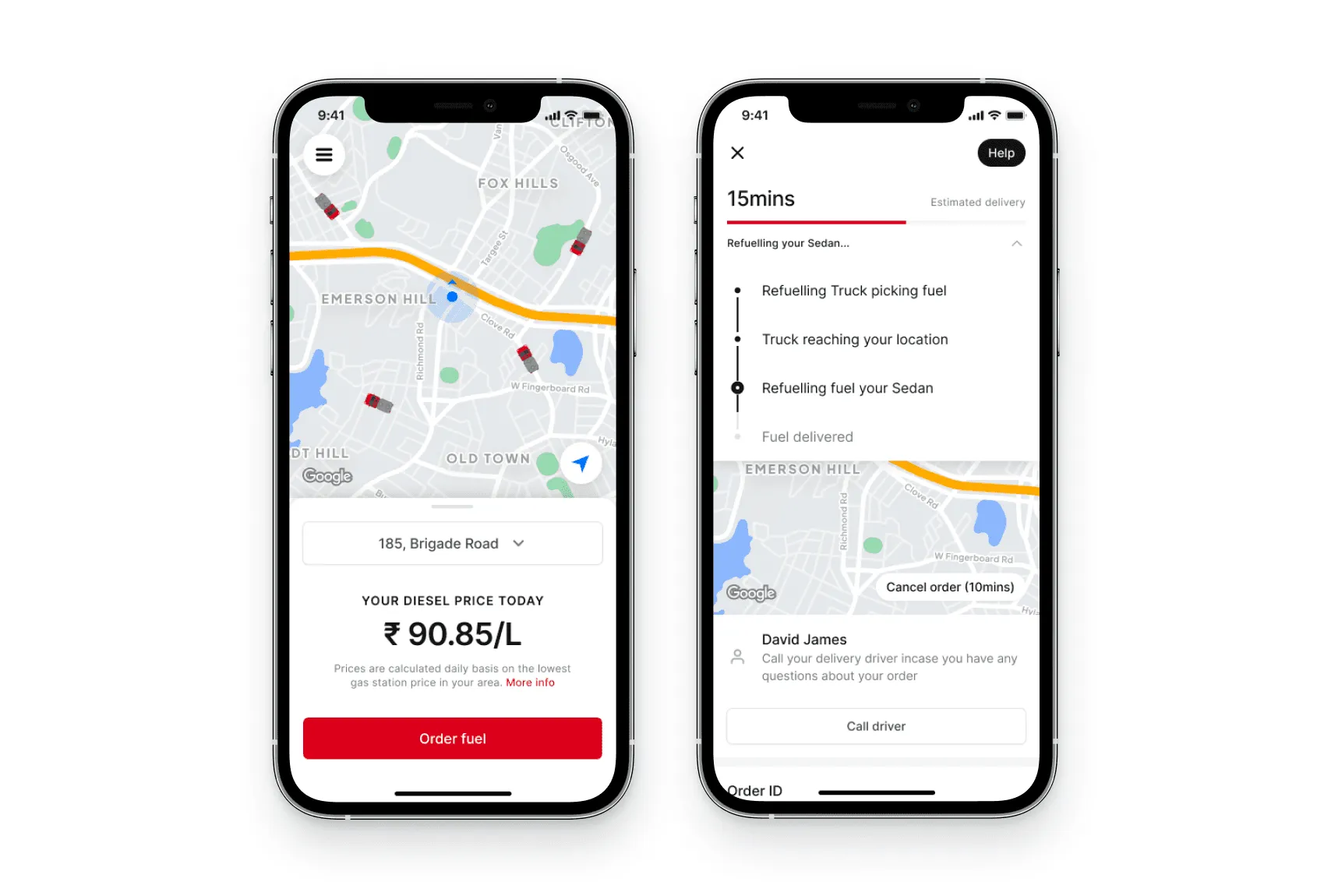 Designing an end-to-end solution to order doorstep fuel