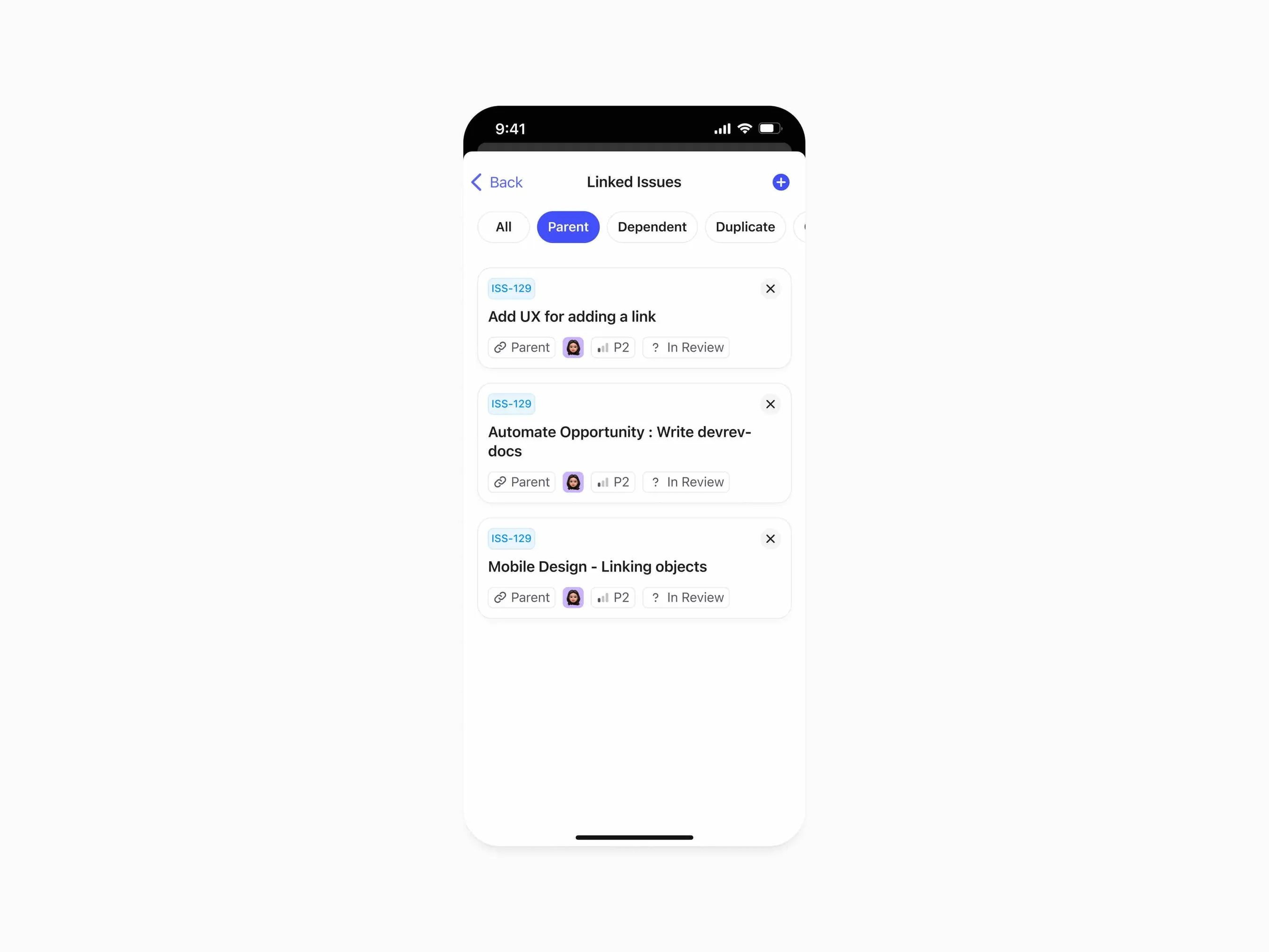DevRev Mobile – Linked Issues