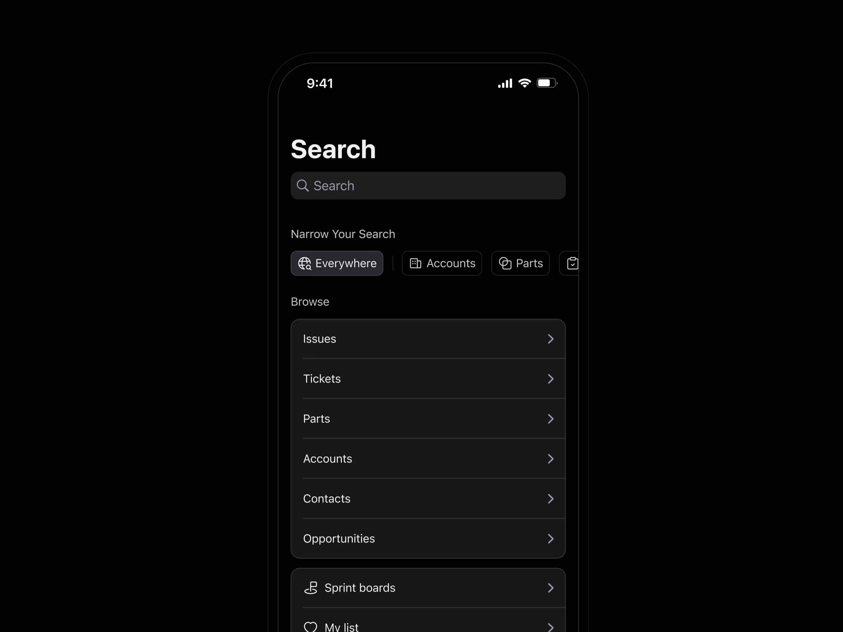 DevRev Mobile – Search