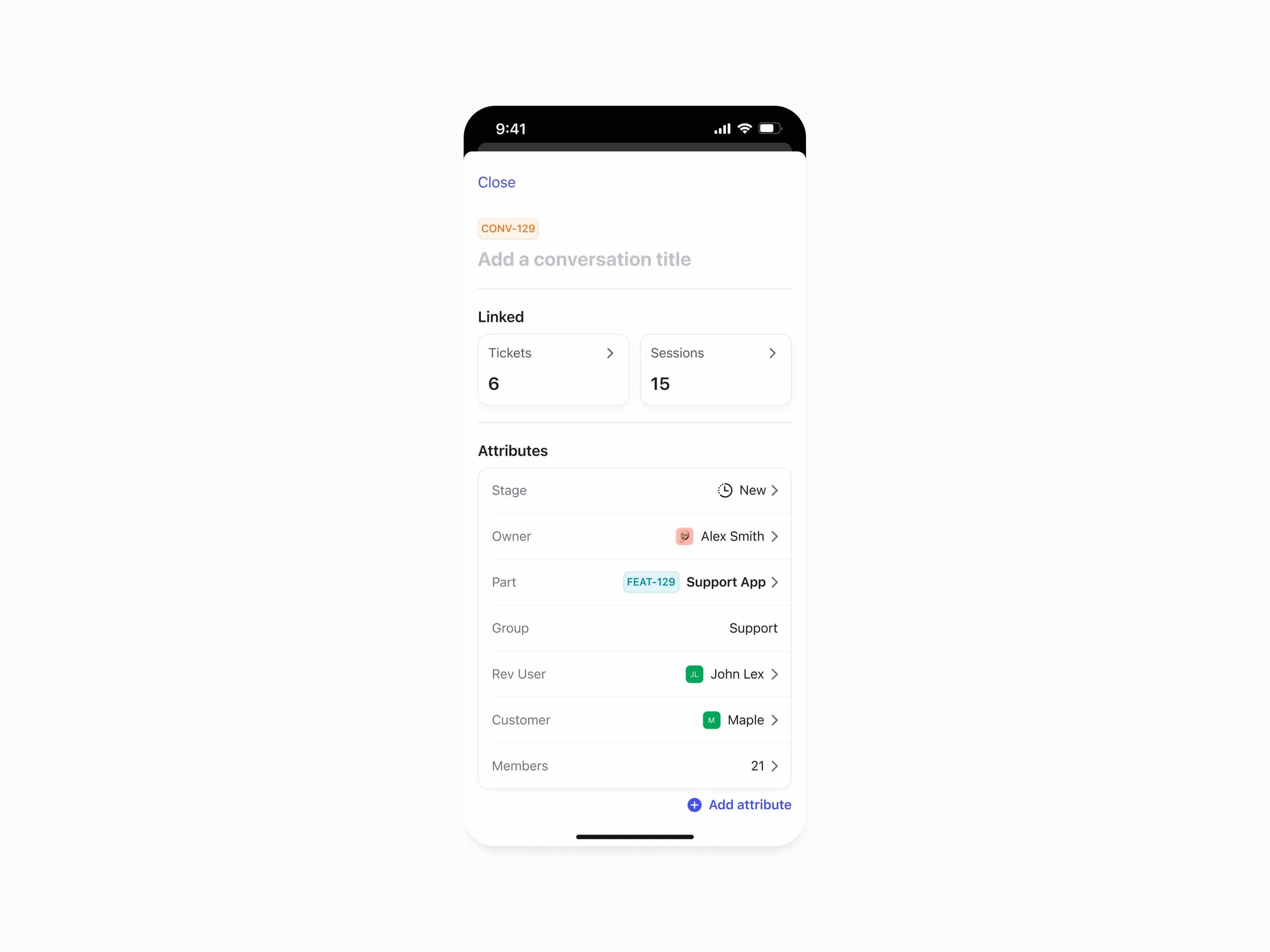 DevRev Mobile – Conversation Details