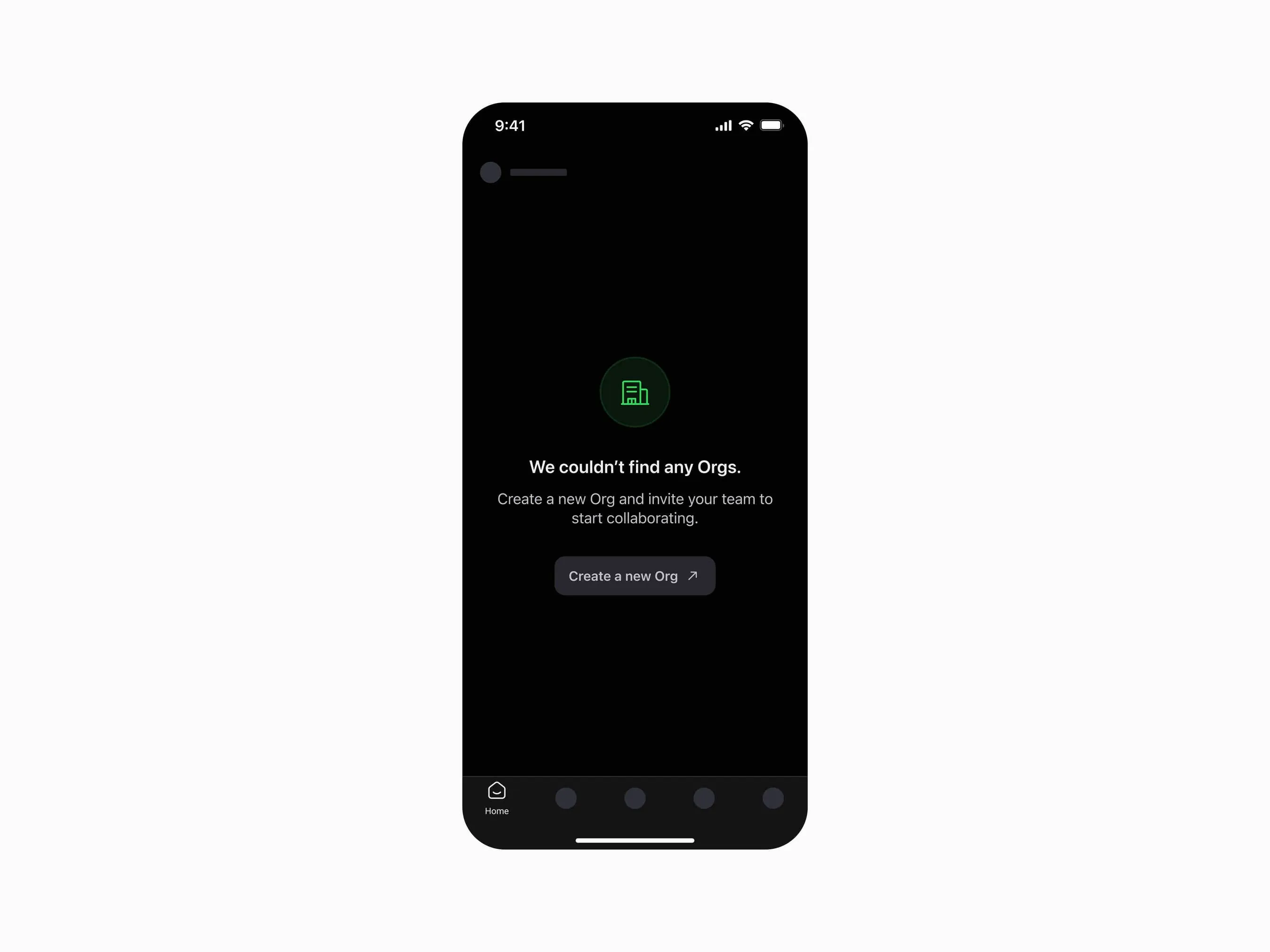 DevRev Mobile — No Org Found