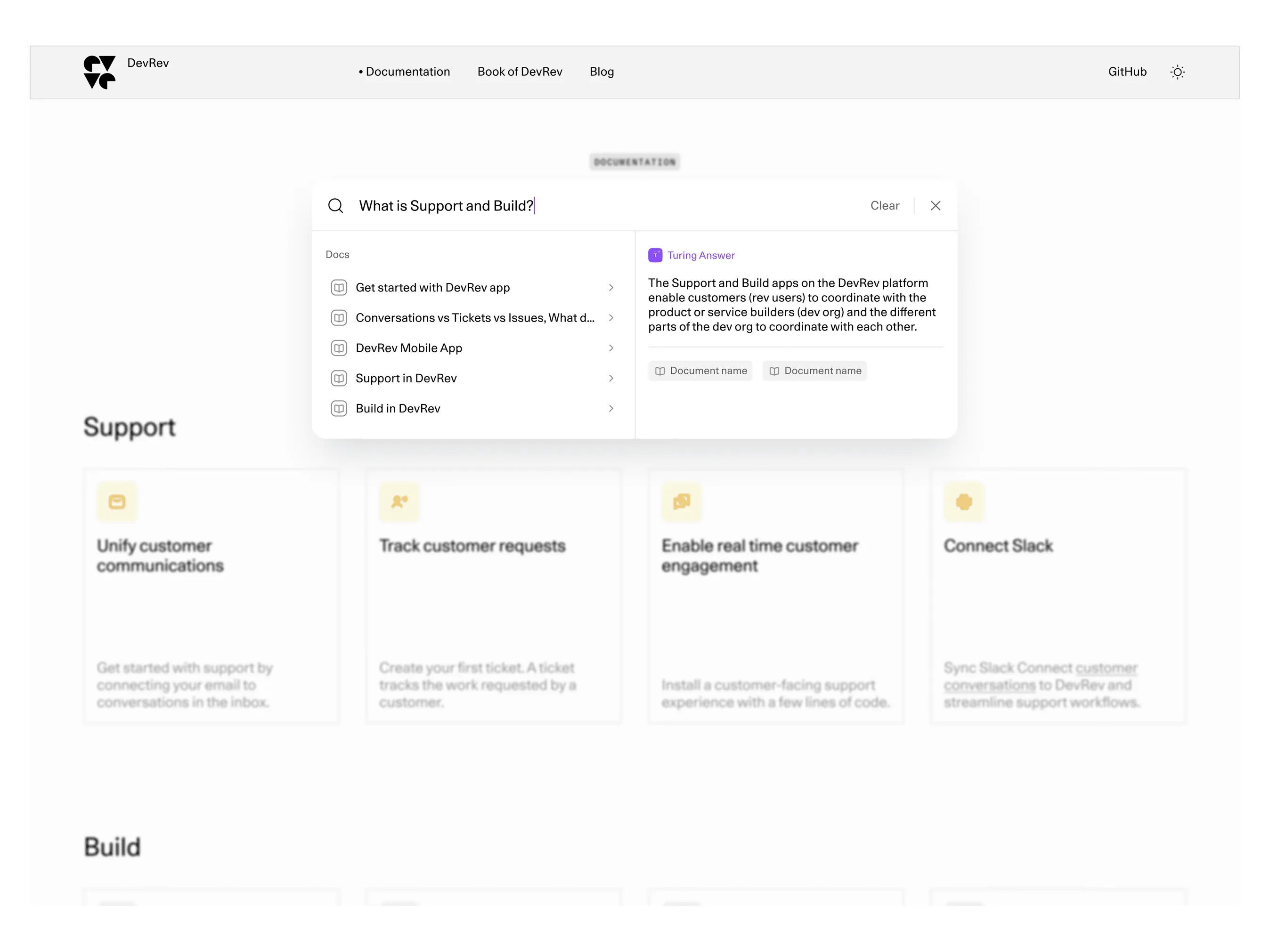 DevRev — AI Search on docs