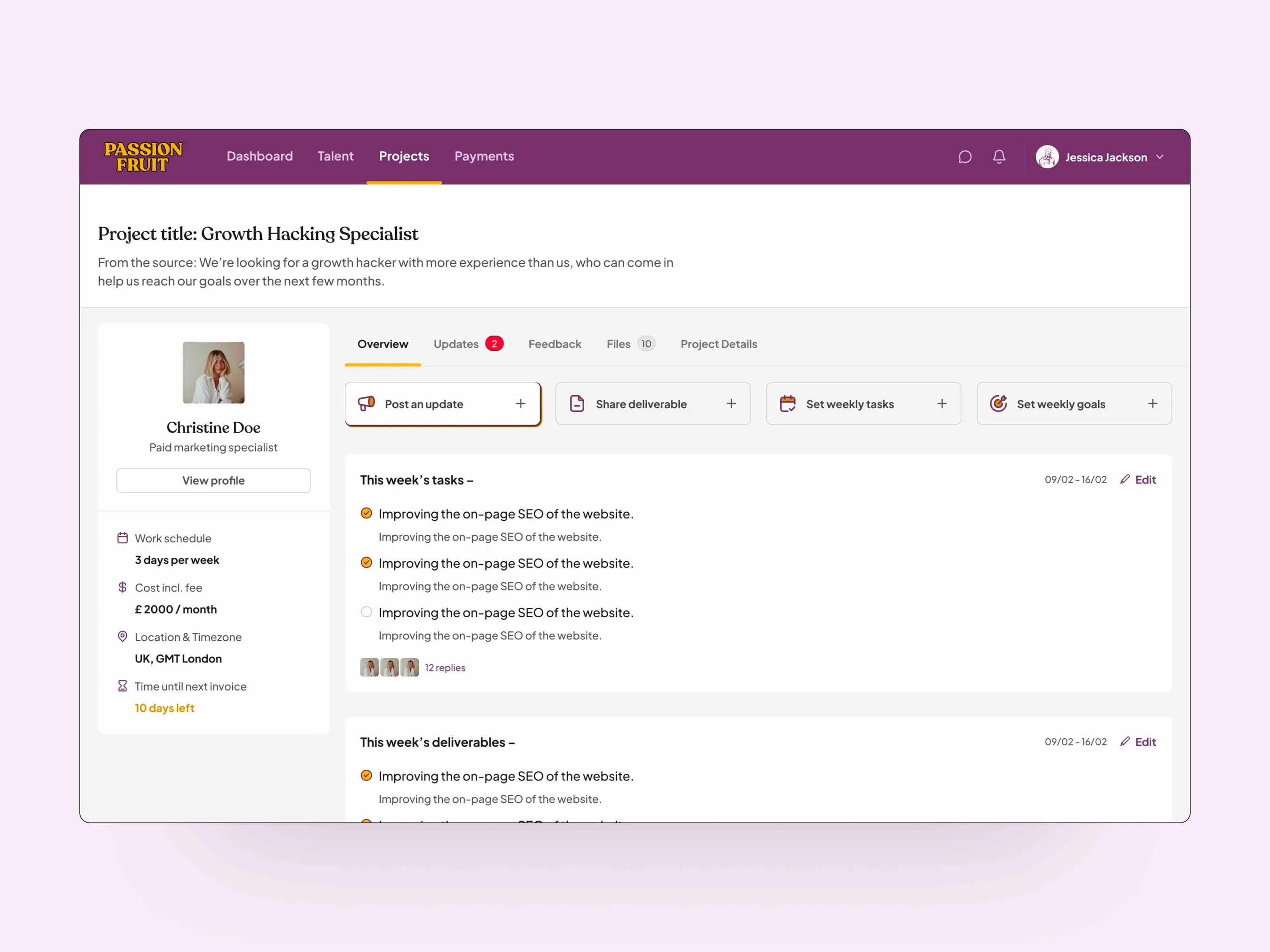 Passionfruit — Project Feed