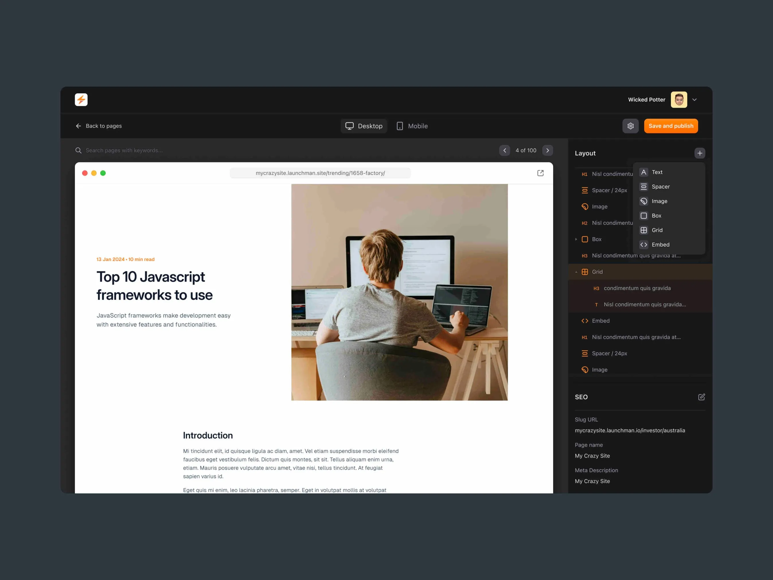 Engyne — Page designer
