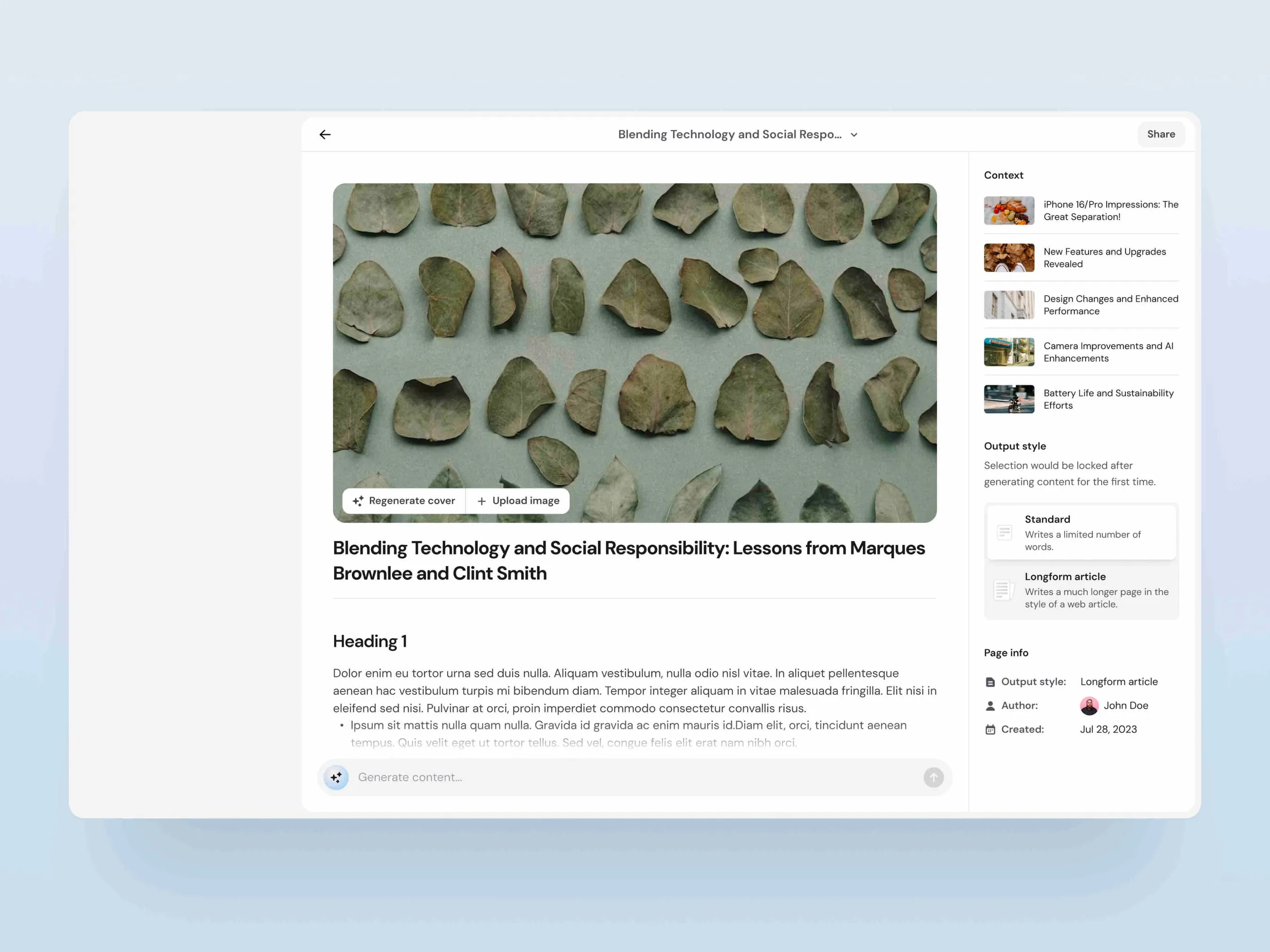 Castmagic — Generative Page Creation