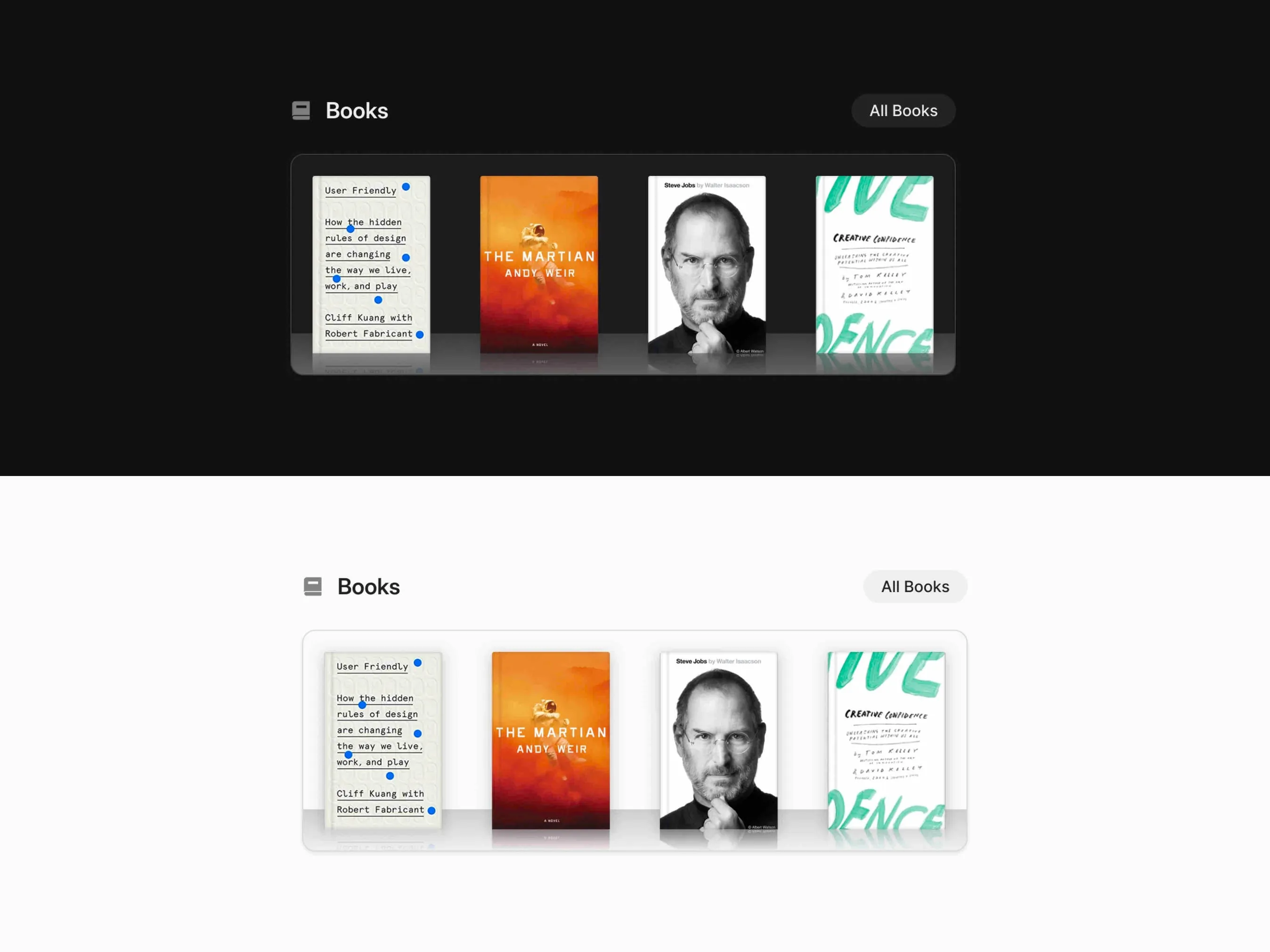 Recommended books section